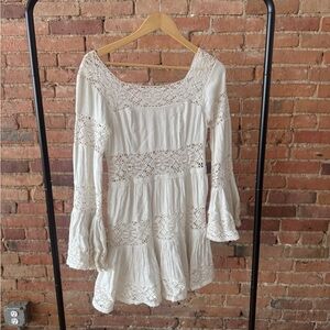 Free People Cream Lace Dress
